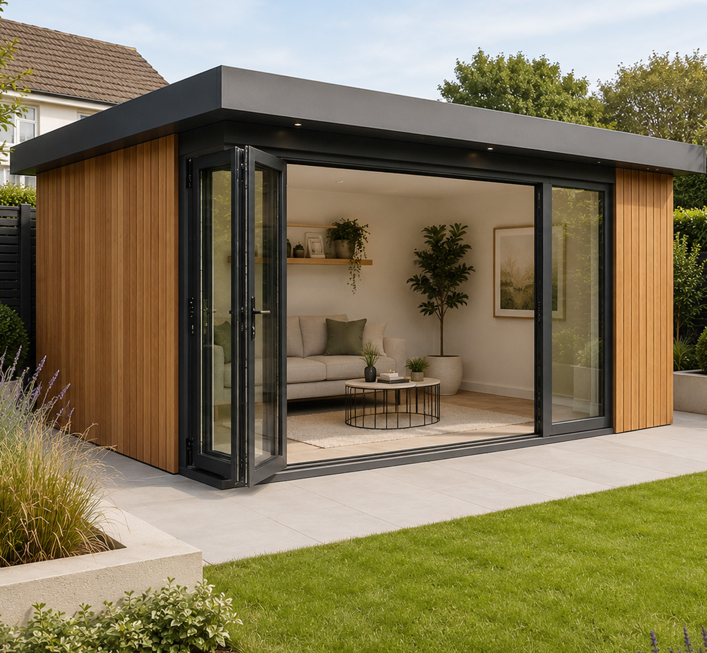 Timber frame on a garden room based in Tring