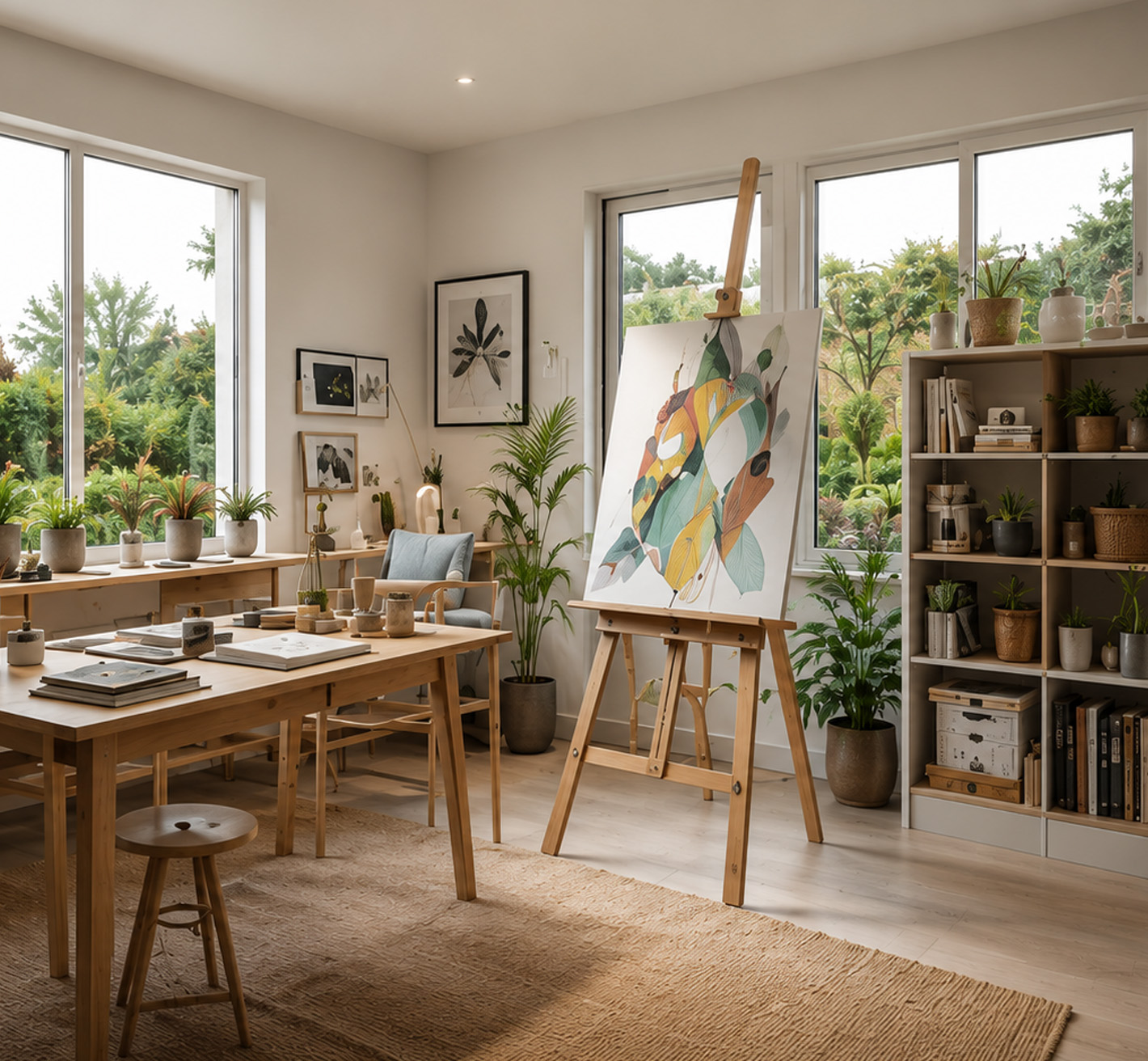 a dedicated art studio constructed in Leighton Buzzard 
